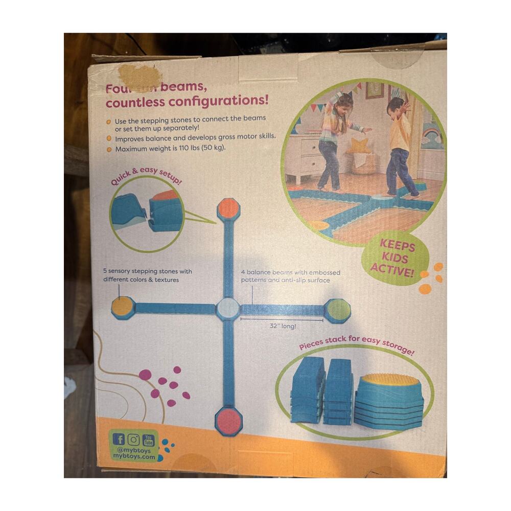 B. toys Sensory Balance Beams for Active Play Balance and Build Set new - Picture 4 of 5